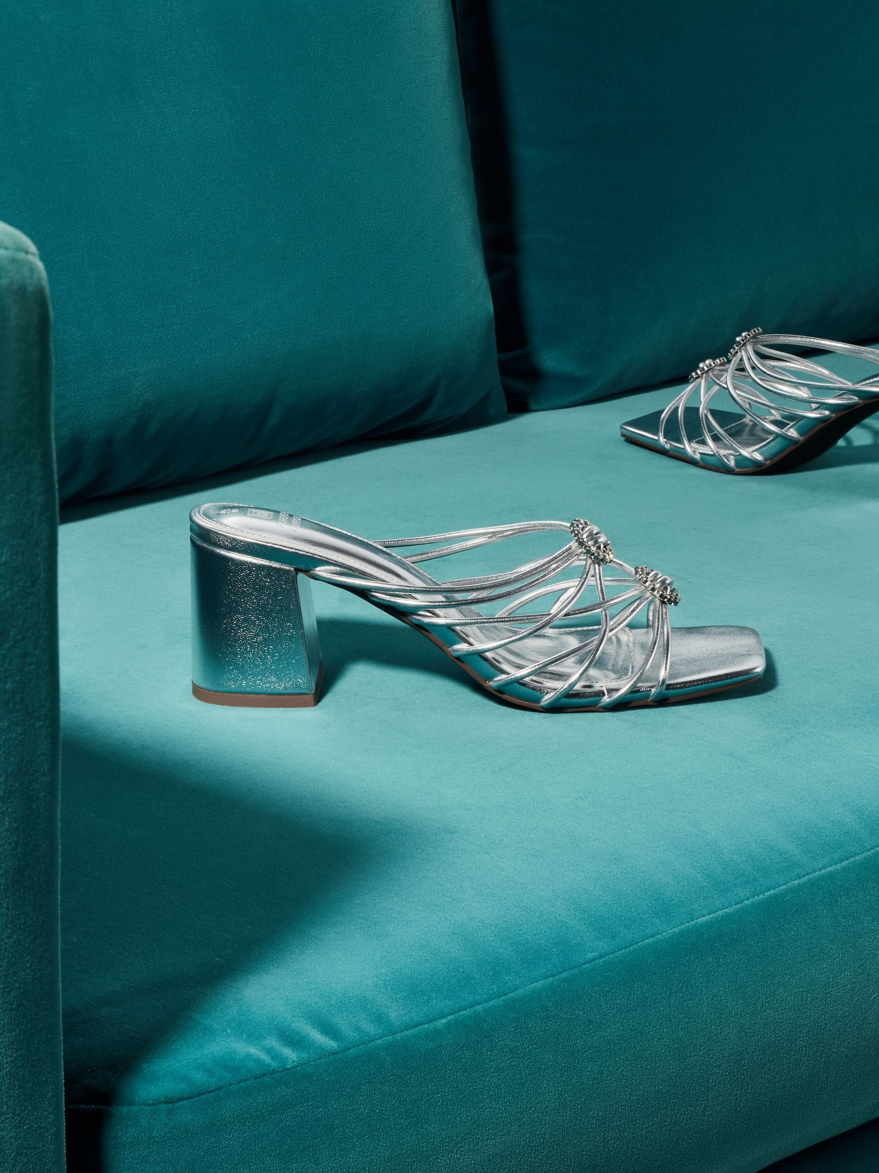 Buy Silver Forever Comfort Jewel Bow Wedges from Next Luxembourg