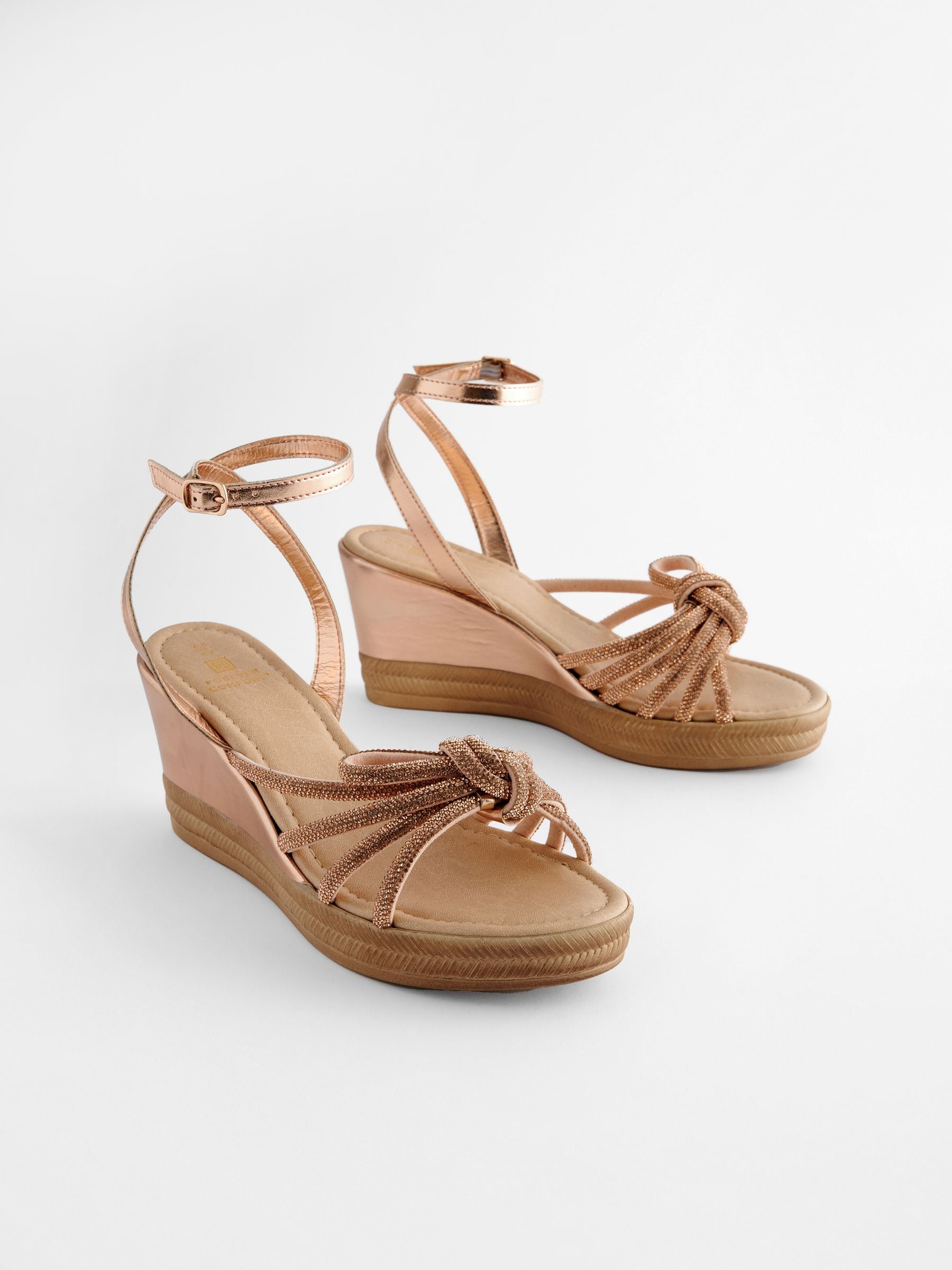 Next rose gold wedges discount
