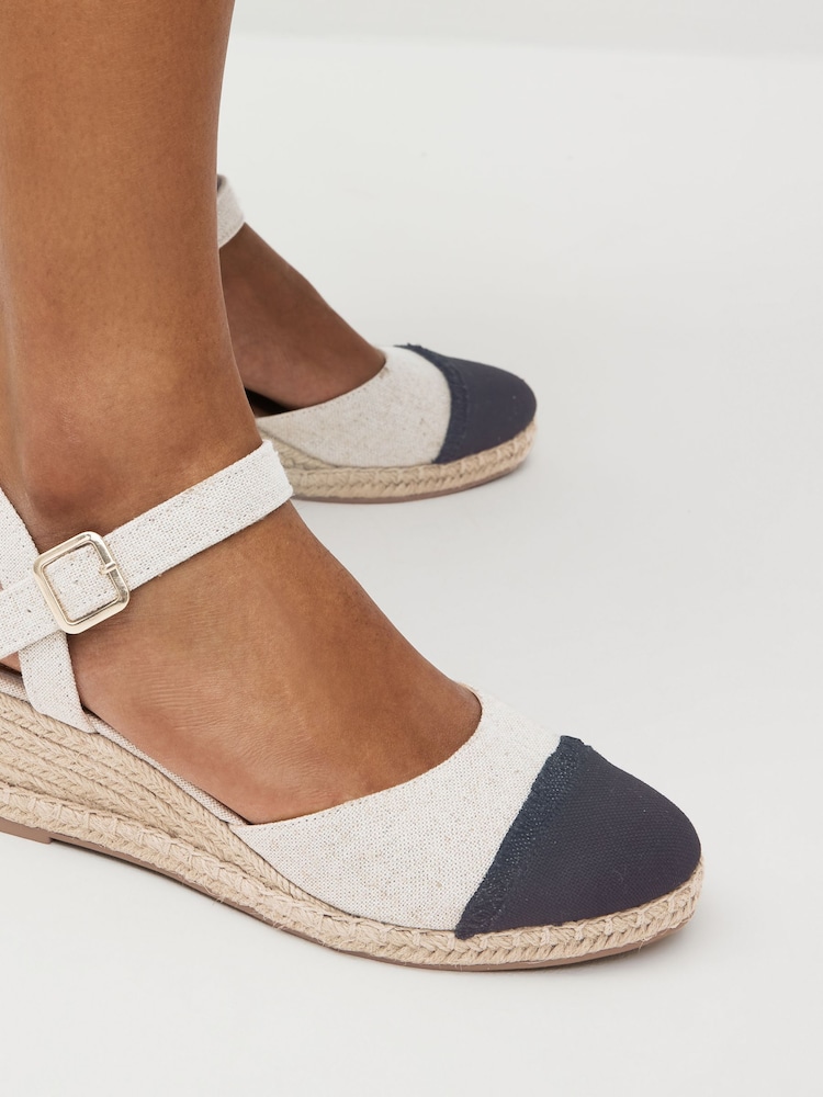 Neutral Standard/Wide Fit Forever Comfort Toe Cap Closed Toe Wedges - Image 2 of 8