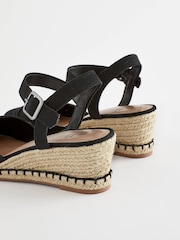 Black Standard/Wide Fit Forever Comfort Toe Cap Closed Toe Wedges - Image 8 of 9