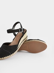 Black Standard/Wide Fit Forever Comfort Toe Cap Closed Toe Wedges - Image 9 of 9