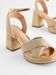 Gold Forever Comfort® Flare Platform Sandals - Image 5 of 7