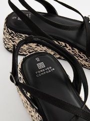 Black Forever Comfort® Espadrille Flatform Sandals - Image 6 of 7