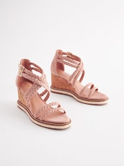 Neutrale Farbe - Forever Comfort® Geflochtene Kork-Keilschuhe​​​​​​​ - Bild 1 von 5