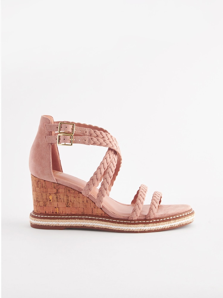 Neutrale Farbe - Forever Comfort® Geflochtene Kork-Keilschuhe​​​​​​​ - Bild 2 von 5