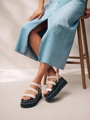 Pink Forever Comfort® Leather Chunky Flatform Sandals - Image 1 of 7