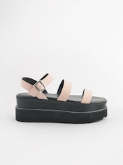 Pink Forever Comfort® Leather Chunky Flatform Sandals - Image 3 of 7