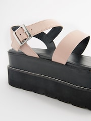 Pink Forever Comfort® Leather Chunky Flatform Sandals - Image 6 of 7