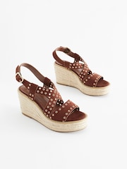 Tan Brown Forever Comfort® Eyelet Detail Wedges - Image 5 of 8