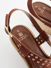Tan Brown Forever Comfort® Eyelet Detail Wedges - Image 8 of 8