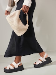 Bone Standard/Wide Fit Chunky Wedge Sandals - Image 1 of 8