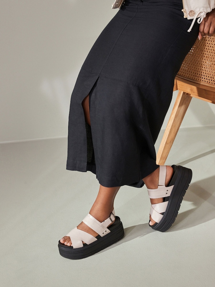 Bone Standard/Wide Fit Chunky Wedge Sandals - Image 2 of 8