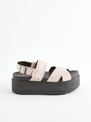 Bone Standard/Wide Fit Chunky Wedge Sandals - Image 4 of 8