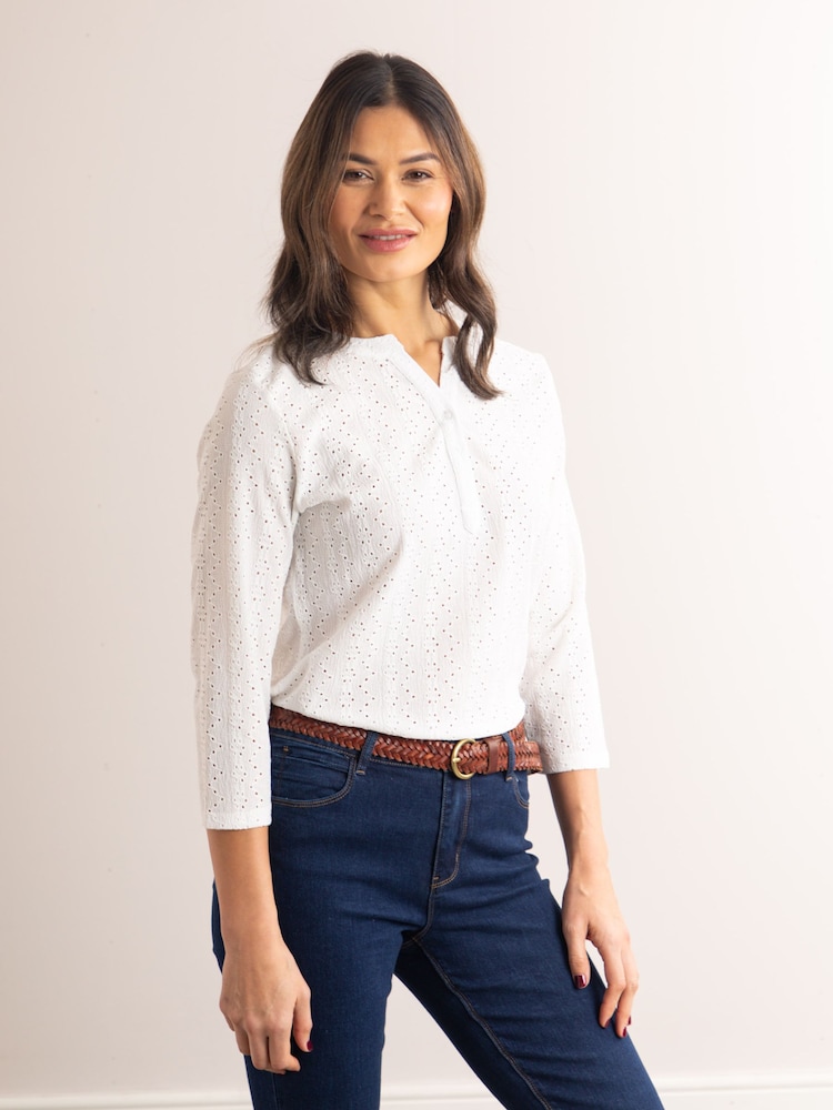 Lakeland Clothing Lucinda Nehru White Top - Image 1 of 5