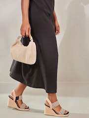 Monochrome Forever Comfort® Square Toe Weave Wedges - Image 2 of 8
