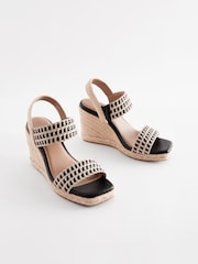 Monochrome Forever Comfort® Square Toe Weave Wedges - Image 3 of 8
