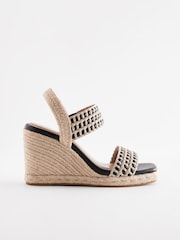 Monochrome Forever Comfort® Square Toe Weave Wedges - Image 4 of 8