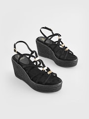 Black Forever Comfort® Hardware Detail Wedges - Image 1 of 6