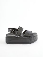 Schwarz - Sandalen mit dicker Keilsohle - Bild 2 von 6