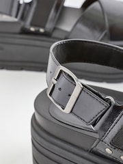 Schwarz - Sandalen mit dicker Keilsohle - Bild 5 von 6