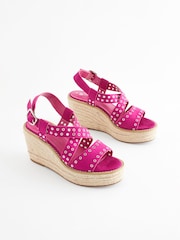 Pink Forever Comfort® Eyelet Detail Wedges - Image 1 of 6