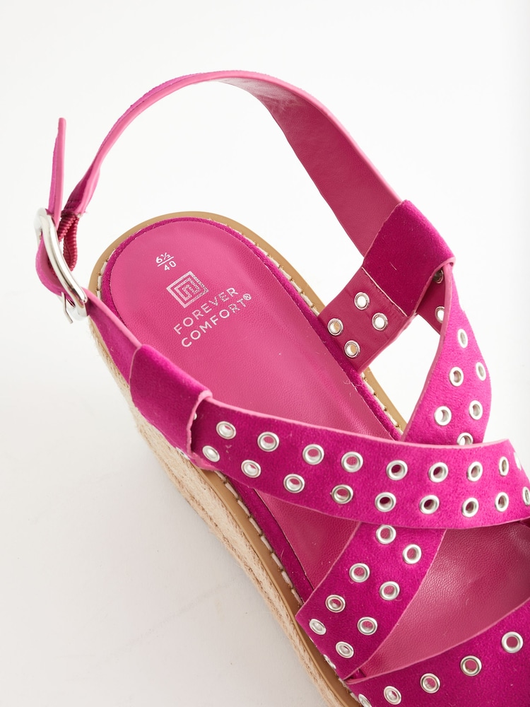 Pink Forever Comfort® Eyelet Detail Wedges - Image 6 of 6