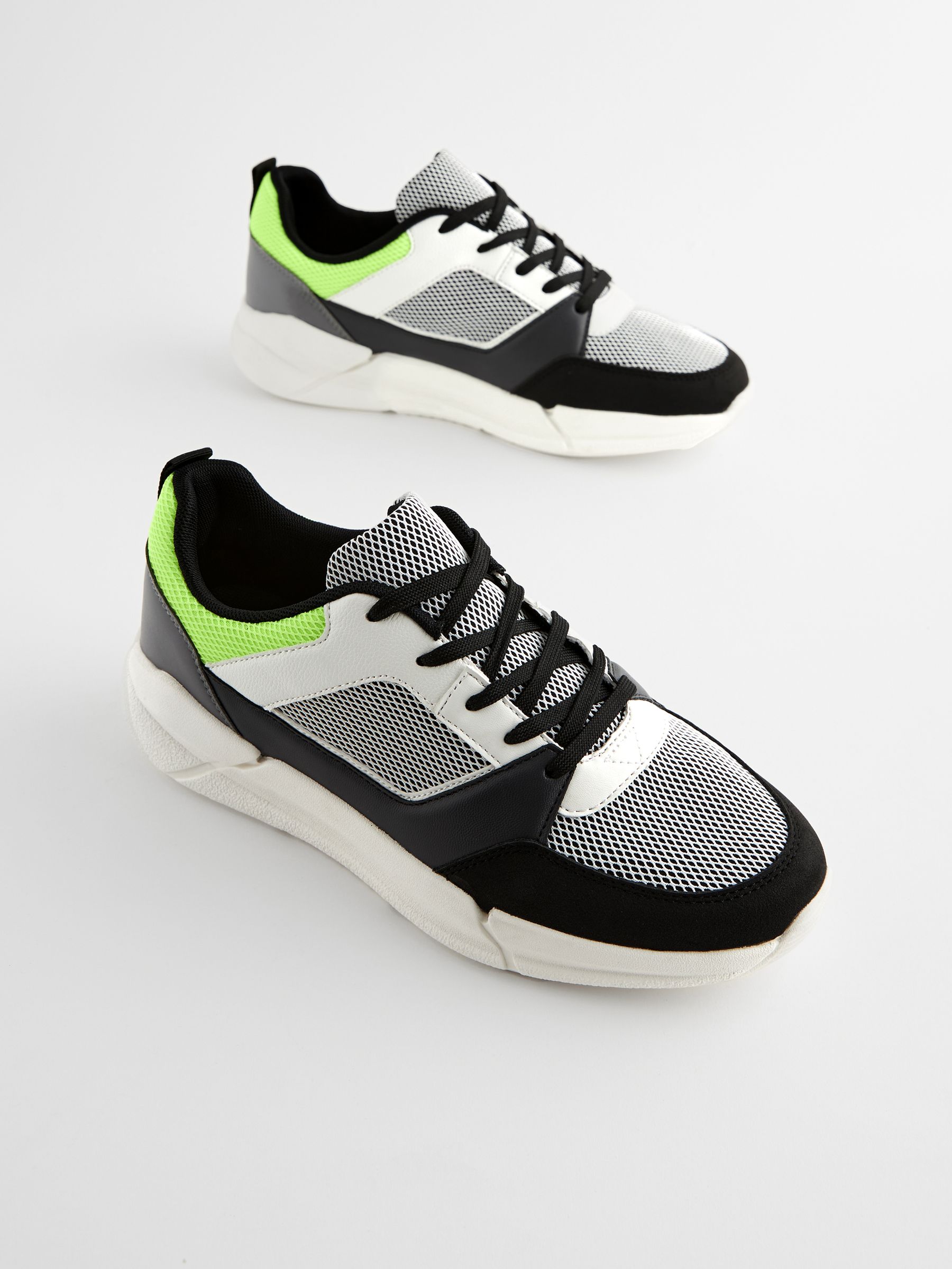 White mesh trainers 2025