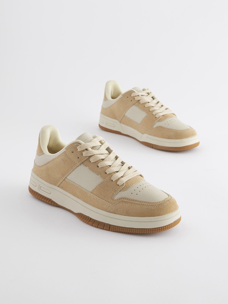 Natural EDIT Court Trainers - Image 2 of 6