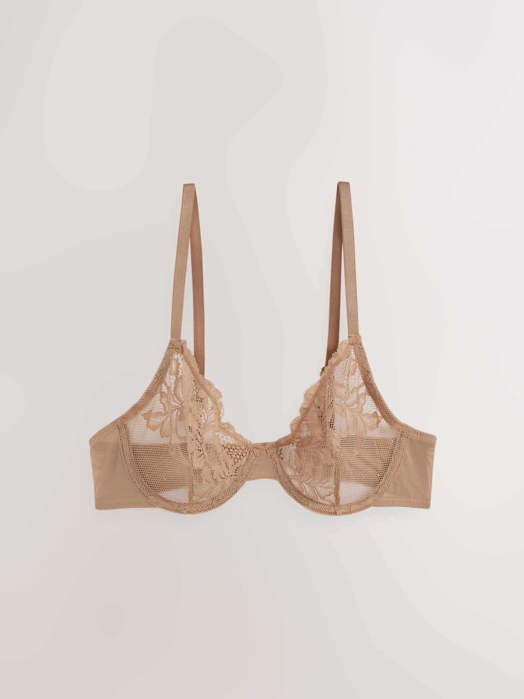 2pcs Solid Color Nude Low-Cut Bra