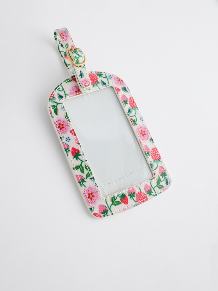 Cath Kidston Ecru/Pink Floral Luggage Tag - Image 1 of 3