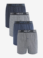 Blue/White Pattern 4 pack Boxers - Image 1 of 7