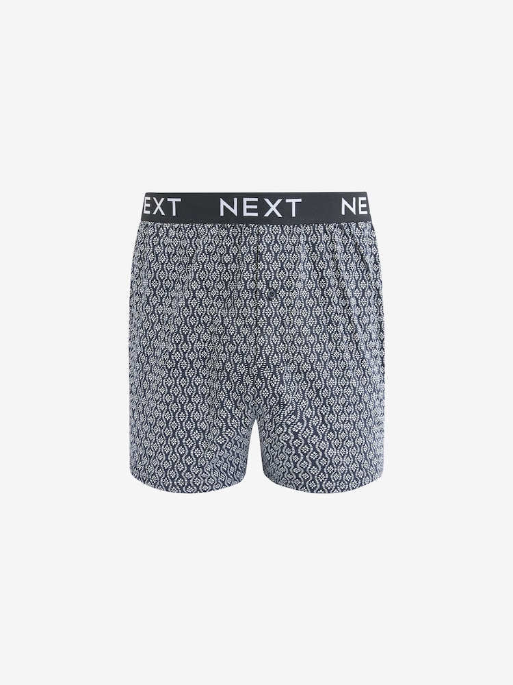 Blue/White Pattern 4 pack Boxers - Image 2 of 7