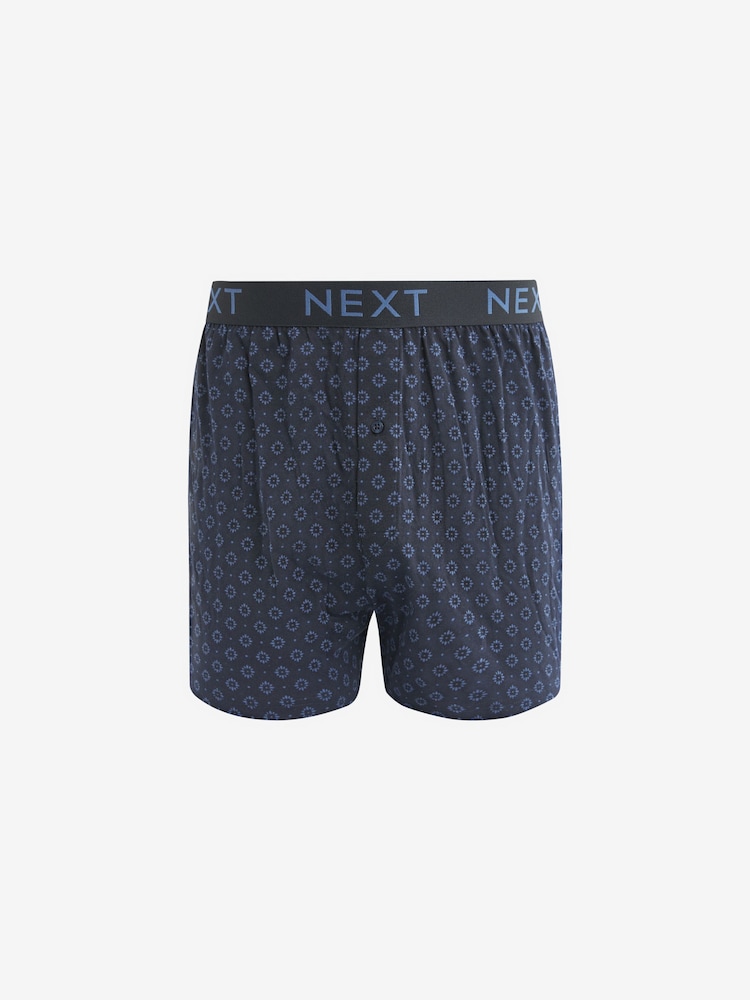 Blue/White Pattern 4 pack Boxers - Image 3 of 7