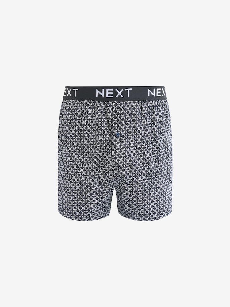 Blue/White Pattern 4 pack Boxers - Image 4 of 7