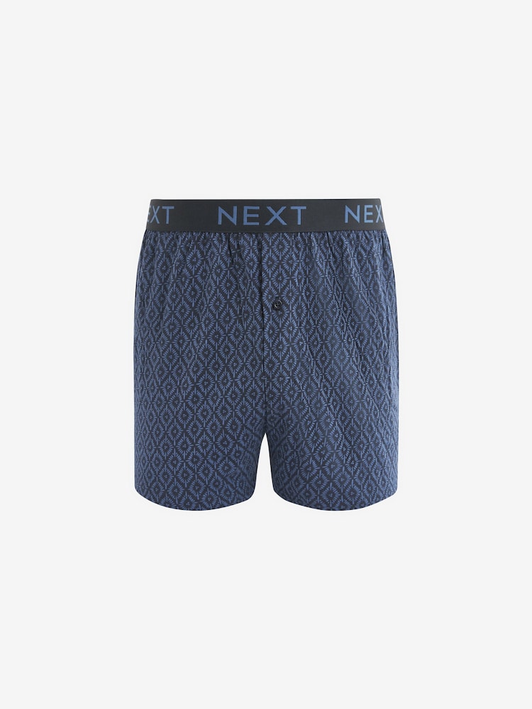 Blue/White Pattern 4 pack Boxers - Image 5 of 7