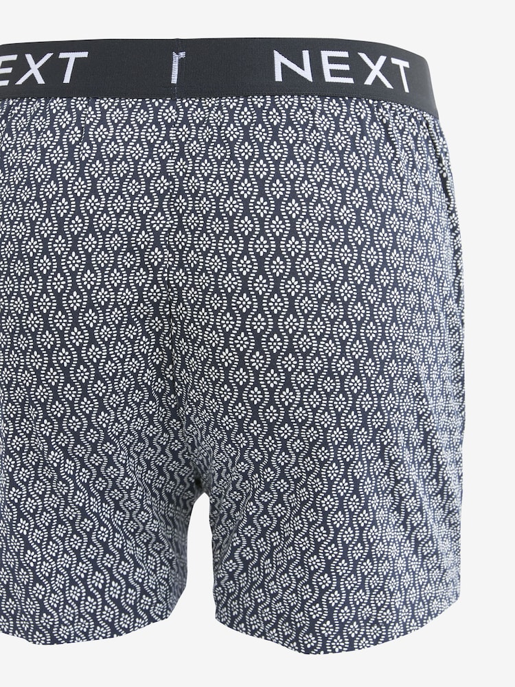 Blue/White Pattern 4 pack Boxers - Image 6 of 7