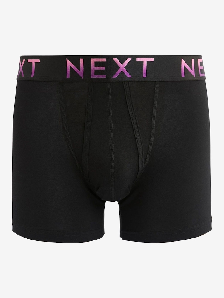 Black Bright Ombre Text Waistbands 10 pack A-Front Boxers - Image 10 of 12