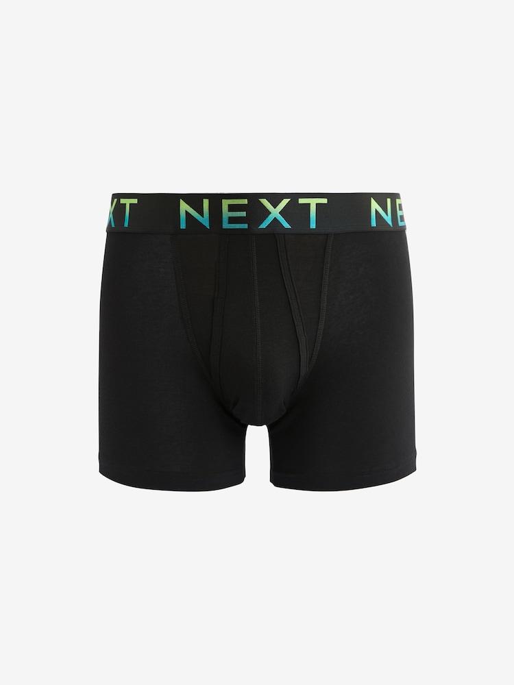 Black Bright Ombre Text Waistbands 10 pack A-Front Boxers - Image 4 of 12