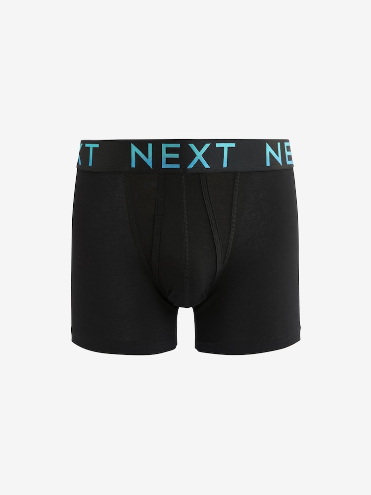 Black Bright Ombre Text Waistbands 10 pack A-Front Boxers - Image 6 of 12