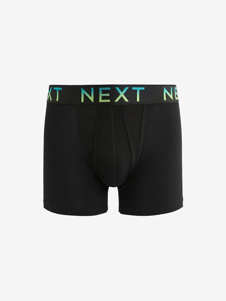 Black Bright Ombre Text Waistbands 10 pack A-Front Boxers - Image 7 of 12