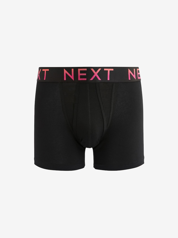 Black Bright Ombre Text Waistbands 10 pack A-Front Boxers - Image 8 of 12