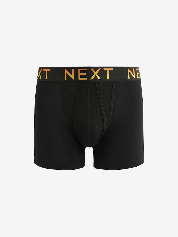 Black Bright Ombre Text Waistbands 10 pack A-Front Boxers - Image 9 of 12