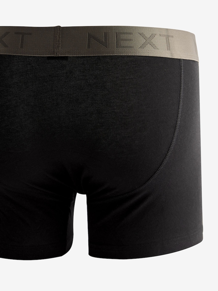 Black/Neutral Waistband Cotton Rich Trunk Boxers 4 Pack - Image 3 of 3
