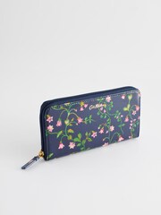 Cath Kidston Navy Floral Bunches Continental Zip Card and Coin Wallet - Image 1 of 4