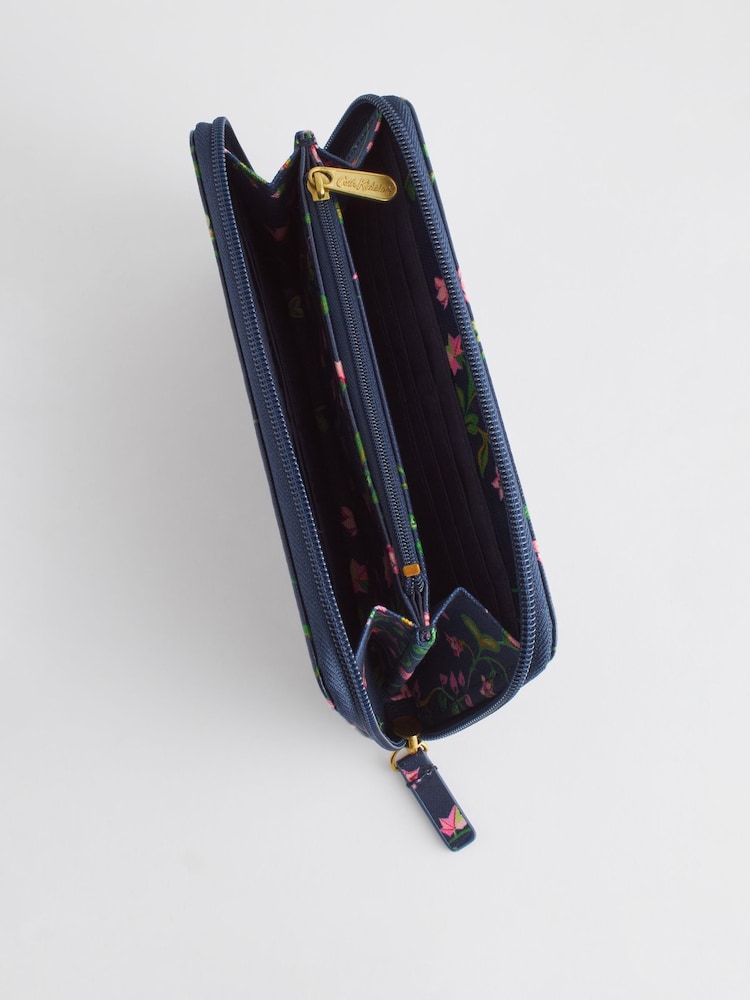 Cath Kidston Navy Floral Bunches Continental Zip Card and Coin Wallet - Image 4 of 4