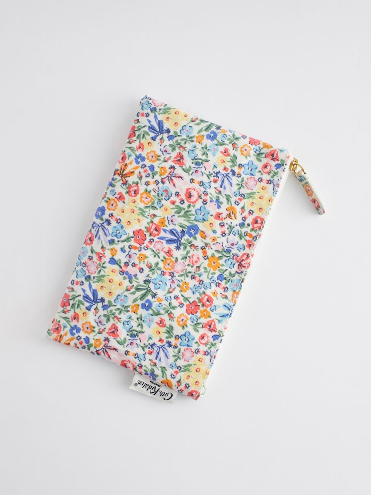 Cath Kidston Blue/Yellow Ditsy Floral Zipped Flat 100% Cotton Purse - Image 2 of 5