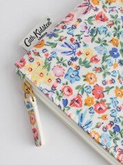 Cath Kidston Blue/Yellow Ditsy Floral Zipped Flat 100% Cotton Purse - Image 3 of 5