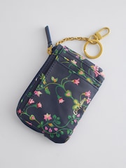 Cath Kidston Navy/Pink Floral Print Card and Coin Purse - Image 1 of 4