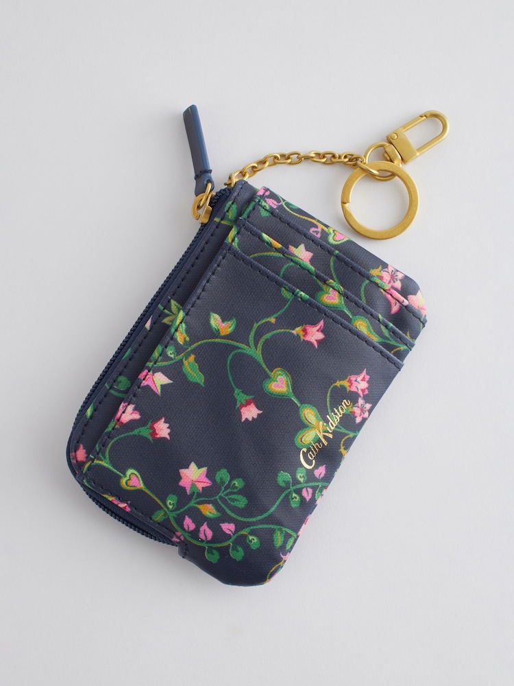 Cath Kidston Navy/Pink Floral Print Card and Coin Purse - Image 1 of 4