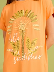 Bath & Body Works Orange Palm Print Oversized Nightie - Image 4 of 6